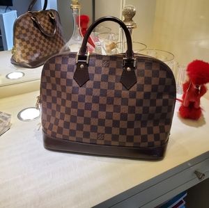 Louis Vuitton Alma PM Top Handle Bag Brown Canvas